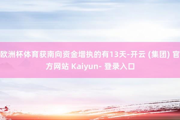 欧洲杯体育获南向资金增执的有13天-开云 (集团) 官方网站 Kaiyun- 登录入口