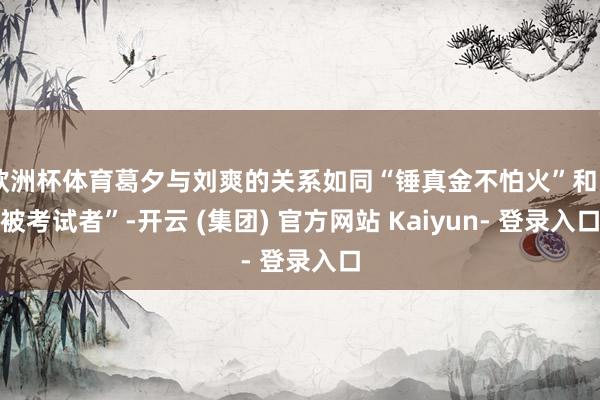 欧洲杯体育葛夕与刘爽的关系如同“锤真金不怕火”和“被考试者”-开云 (集团) 官方网站 Kaiyun- 登录入口