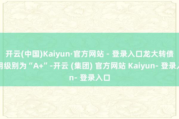 开云(中国)Kaiyun·官方网站 - 登录入口龙大转债信用级别为“A+”-开云 (集团) 官方网站 Kaiyun- 登录入口