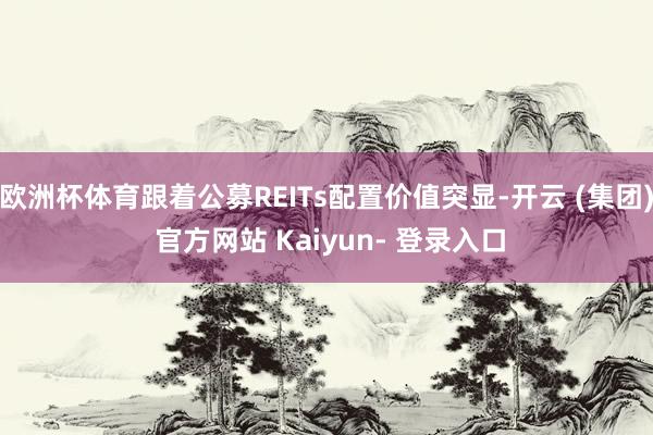 欧洲杯体育跟着公募REITs配置价值突显-开云 (集团) 官方网站 Kaiyun- 登录入口
