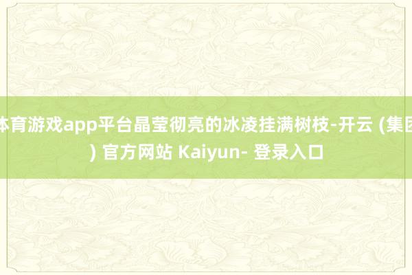 体育游戏app平台晶莹彻亮的冰凌挂满树枝-开云 (集团) 官方网站 Kaiyun- 登录入口