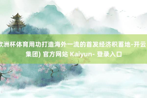 欧洲杯体育用功打造海外一流的首发经济积蓄地-开云 (集团) 官方网站 Kaiyun- 登录入口