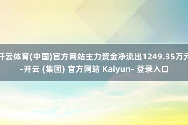 开云体育(中国)官方网站主力资金净流出1249.35万元-开云 (集团) 官方网站 Kaiyun- 登录入口