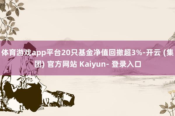 体育游戏app平台20只基金净值回撤超3%-开云 (集团) 官方网站 Kaiyun- 登录入口