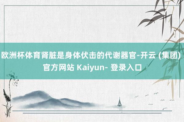 欧洲杯体育肾脏是身体伏击的代谢器官-开云 (集团) 官方网站 Kaiyun- 登录入口